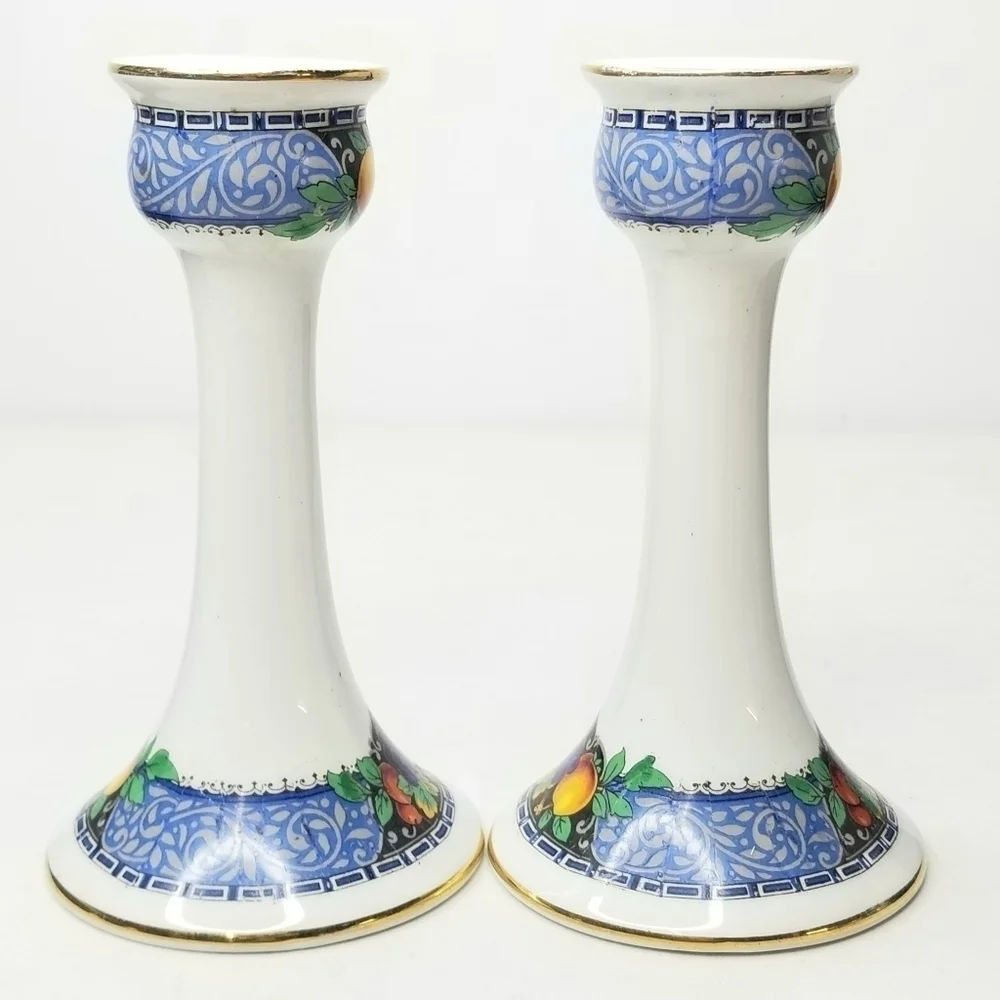 Royal Winton  Grimwades  Stoke on Trent Porcelain Candlesticks Holders,  England